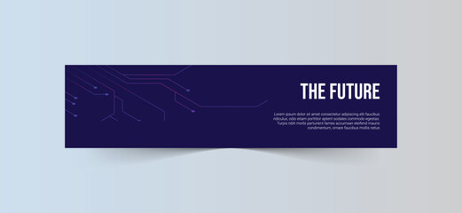 Modern abstract technology linkedin banner template
