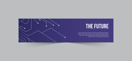 The future modern abstract technology linkedin banner template