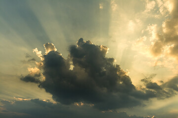 Sky nature landscape background , Sunset orange, color clouds at twilight.