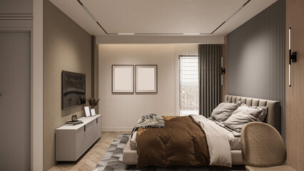 Fototapeta na wymiar Designing a Shared Kids' Bedroom with Modern Style