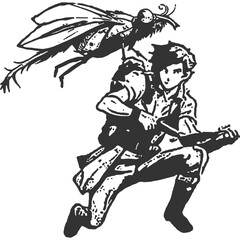 Nasty Menace Vintage Illustration Vector