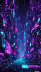 Cyberpunk style technology background - obrazy, fototapety, plakaty