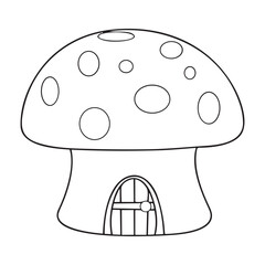 Mushroom House Coloring Pages for kids