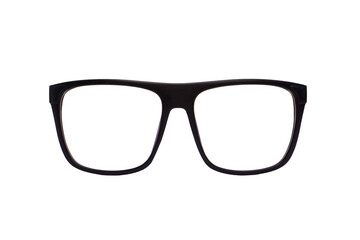 Fashion black eyeglasses isolated on white background with clipping path - obrazy, fototapety, plakaty