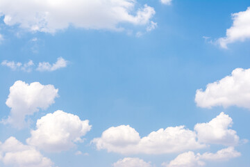 Blue sky background with tiny clouds - obrazy, fototapety, plakaty