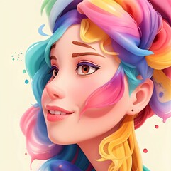 portrait of a woman with colorful makeup