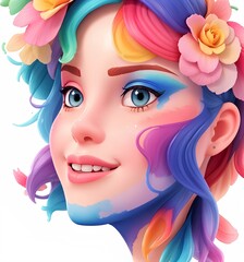 portrait of a woman with flowers