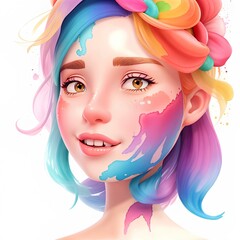 portrait of a girl with colorful hair
