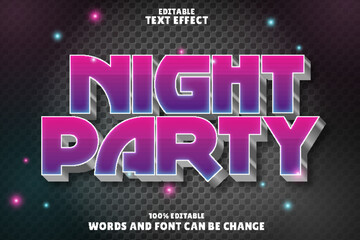 night party editable text effect emboss neon style