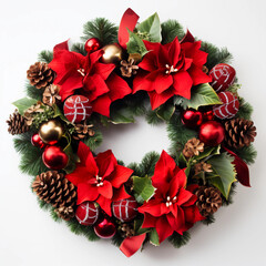 christmas wreath with red bow