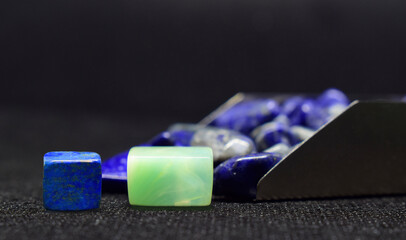 Lapis lazuli is a blue stone. for making jewelry