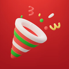 3D Christmas elements with clipping path