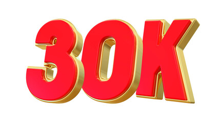 80K Follower Red Number 3d