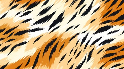 Tiger pattern texture, Tiger vector, Tiger fur texture Luxury Decorative Textile Patterns for famous banners. Designed for use in wallpaper, curtain,carpet,clothing,Batik,illustration.Generative Ai - obrazy, fototapety, plakaty