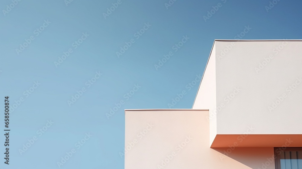 Aufkleber generative ai : modern architecture. minimalist aesthetics. minimal architecture detail against sky.