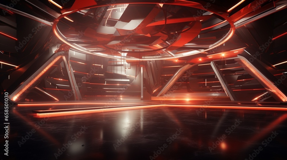 Poster generative ai : advanced background high-end venue space 3d rendering
