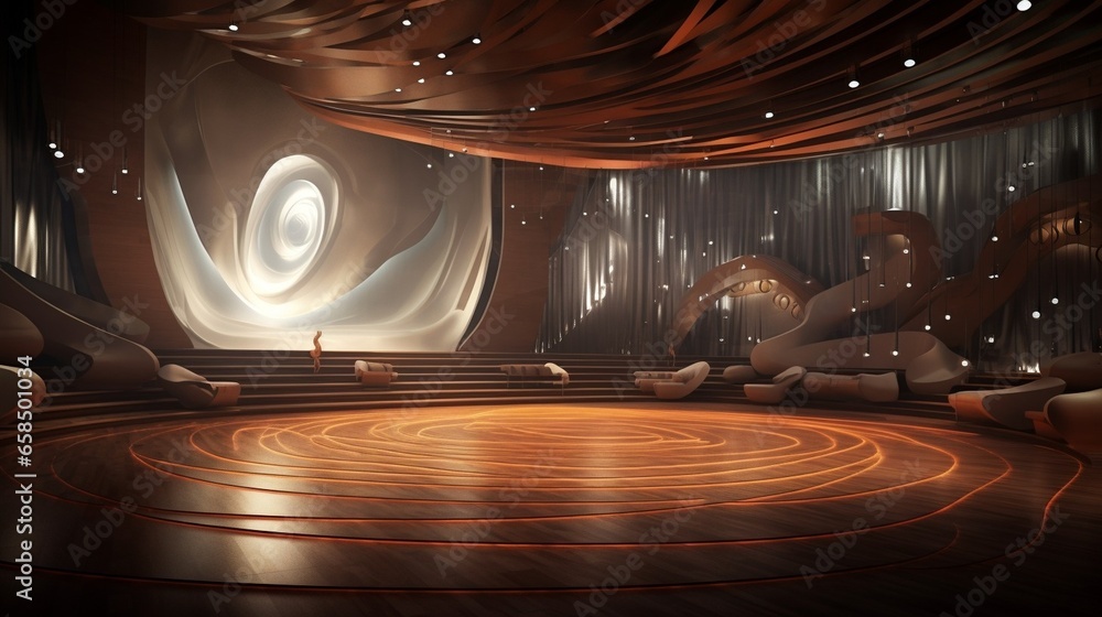 Poster generative ai : advanced background high-end venue space 3d rendering