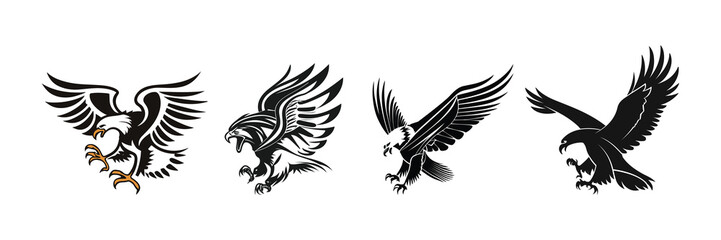 Obraz premium Eagle emblem black on white