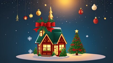 Fototapeta premium Christmas and New Year holiday background. Christmas celebration, Merry Christmas and Happy New Year, Elegant 