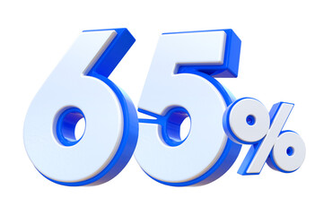 65 Percent Discount Sale Off Blue Number 