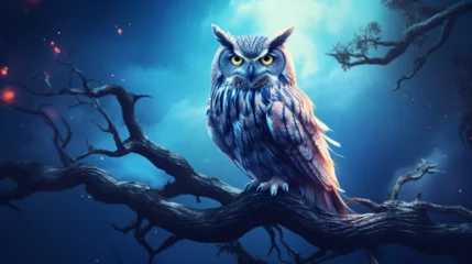 Foto op Plexiglas owl in the night © Azlan