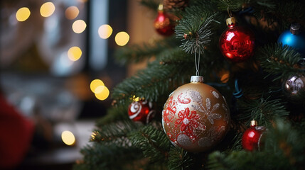 Fototapeta na wymiar Christmas tree decoration background