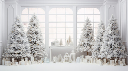 White Christmas tree background