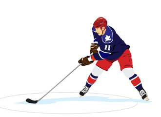 Fototapeta premium Ice hockey player. Colored Vector 3d illustration for designers