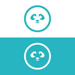 Panda logo design vector template, Loving baby pandas, vector illustration,panda bear cartoon illustration, panda line art logo design