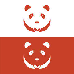 Panda logo design vector template, Loving baby pandas, vector illustration,panda bear cartoon illustration, panda line art logo design