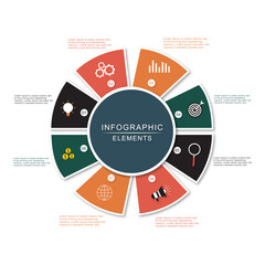Vector business circle timeline infographic icons