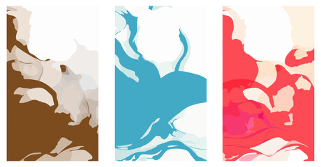 soft watercolor template background vector. watercolor wet wash splash invitation card background collection  card, social media, poster, Mother's day, Valentine's day.