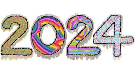 New Year 2024, colorful pattern
