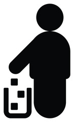 icon prohibited from littering, illustration of using a trash can. vector isolated on white background, simple and modern design hygiene concept.