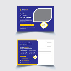 Cleaning Service Postcard Design Template