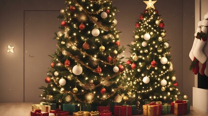 Fototapeta na wymiar Christmas and New Year holiday background. Christmas celebration, Merry Christmas and Happy New Year, Elegant 