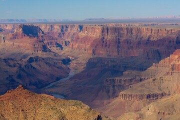 Fototapeta na wymiar The Grand Canyon, Arizona, with the Colorado River at the bottom of the canyon.