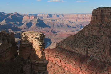 The Grand Canyon, Arizona, with the Colorado River at the bottom of the canyon.