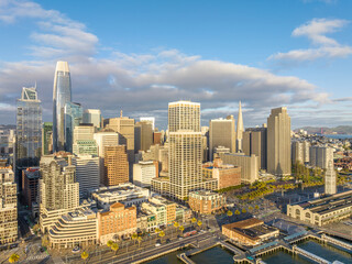 Aerial Panoramic Cityscape View of San Francisco Skyline