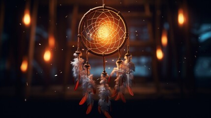 double expousre image of dream catcher 4k, high detailed, full ultra HD, High resolution - obrazy, fototapety, plakaty