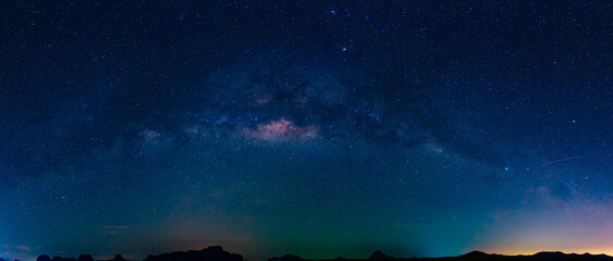 Panorama of star, galaxy and milky way on the sky