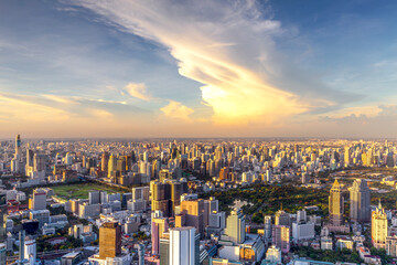 Aerial view of cityscape of Bangkok city, - 658515472