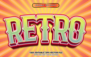 Retro vintage fantasy 3d vector text effect design