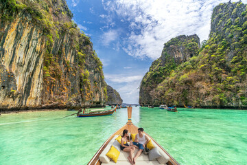 phi phi island and maya beach the most best travel point in Krabi - obrazy, fototapety, plakaty