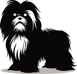 silhouette shih tzu dog