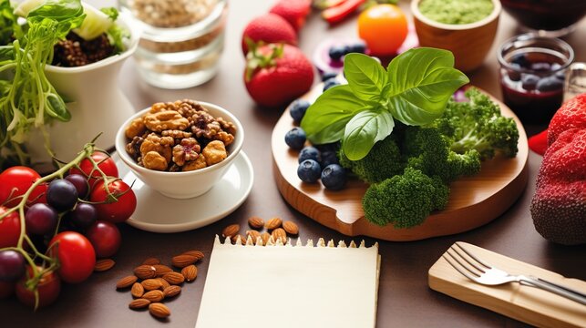 Diet Planning Guide with Varied Healthy Food Items