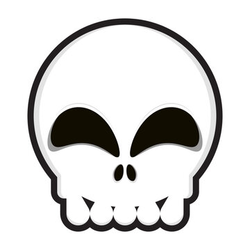 skull happy expression cartoon cute