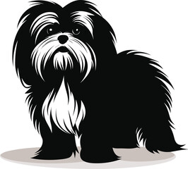 silhouette shih tzu dog 