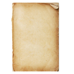 old paper background,old parchment paper sheet vintage aged or texture isolated on white background. - obrazy, fototapety, plakaty