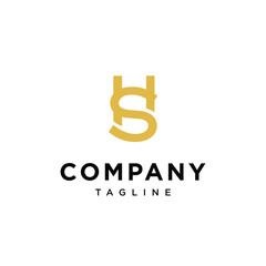 Letter H S simple elegant modern icon vector template.eps